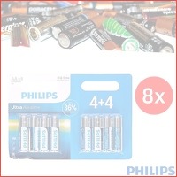 8 x AA Philips LR6E8B10 batterijen