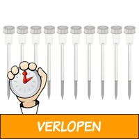 Set van 10 Solar LED-tuinlampen