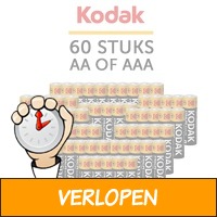 60-Stuks Kodak Xtralife Alkaline AA / AAA batterijen