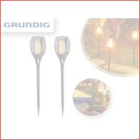 Grundig solar LED tuinlampen met vuursim..