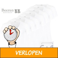 7 x Beeren heren T-shirt V-hals wit