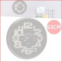 Design metalen wandklok 63 cm XXL