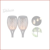 Deluxa solar tuinlamp met LED vlam verli..