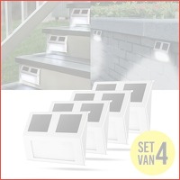 4-stuks RVS Solar LED-buitenlampen