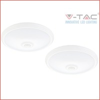 2 x V-tac LED-plafonniere met sensor