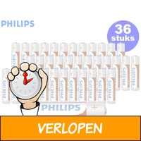 36 x Philips LongLife batterijen