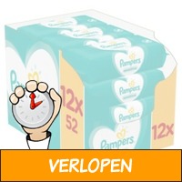 12 x Pampers billendoekjes Sensitive navulpak 52 stuks