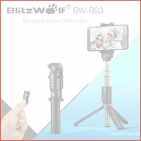 Blitzwolf 3-in-1 selfie stick met afstan..