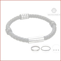 Monomen lederen armband