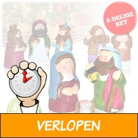 Vrolijke 8-delige kerstfigurenset