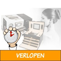 Luxe Sieradenbox met Spiegel - 8 Compartimenten - Prach..