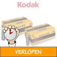 60x Kodak Xtralife Alkaline batterijen