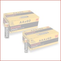 60-pack Kodak XTRALIFE alkaline AA of AA..