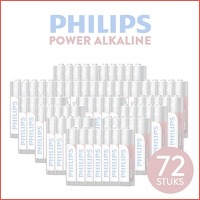 72 stuks Philips Power Alkaline AA of AA..