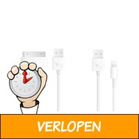 1 of 2 oplaadkabels voor Apple iPhone, iPad of iPod