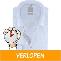 Olymp overhemd LVL 5 Stippen blauw