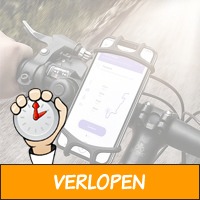 Siliconen telefoonhouder voor op de fiets