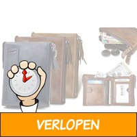 1 of 2 leren RFID-portemonnee voor heren