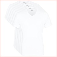 Wit T-Shirt 6Pack V-neck