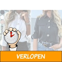 Dames blouse met goudkleurige knopen