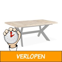 vidaXL Eettafel 180 cm massief mangohout en stalen krui..