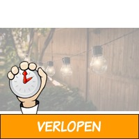 Solar-slinger met 10 witte retro lampen