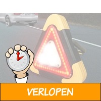 Oplaadbare LED Gevarendriehoek - Met rood Waarschuwings..