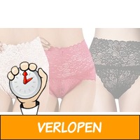 Kanten slip met hoge taille