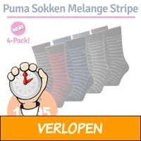 Puma Sokken Melange Stripe 4-Pack