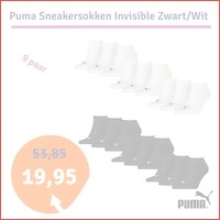 Puma Sneakersokken Invisible zwart