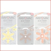 60 x Rayovac gehoorapparaat batterijen