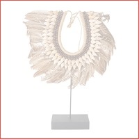 Decoratie schelpenketting met veren - br..