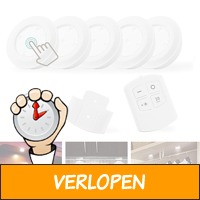 5 draadloze LED spots met afstandsbediening en Touch