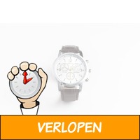 Herenhorloge met lederen band