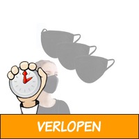 Veiling: Set van 3 wasbare mondkapjes (Kleur: zwart)