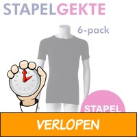 Cavello Basic T-Shirts zwart Ronde Hals 6-pack