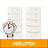 2 x vidaXL opbergrekken met 5 stoffen manden