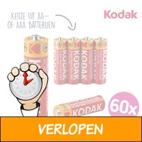 60-pack Kodak super heavy buty batterijen