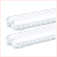 2 x TL-armatuur met LED-Buizen (IP65)