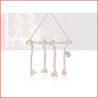 Touwlamp hangdecoratie - 4 warm witte LE..