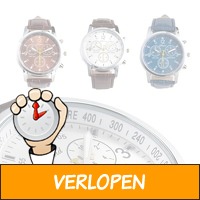 Herenhorloge met lederen band