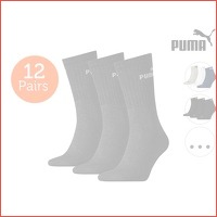 12 paar Puma Crew- of Quartersokken