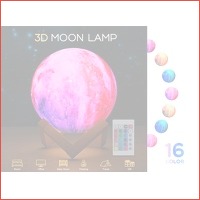 FEDEC 3D Maanlamp - LED - 16 Effecten - ..