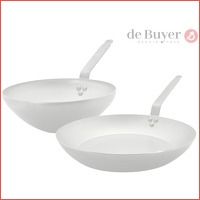 De Buyer Koekenpan 32 cm en Wok 28 cm