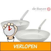 De Buyer Koekenpan 32 cm en Wok 28 cm