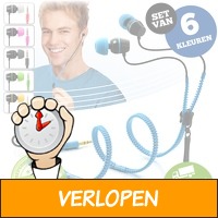 Set van 6 Zipper earphones