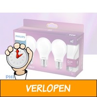 Philips LED Lamp - E27 Mat - 60W - Warm wit Licht - 3 s..