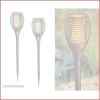 2 x Grundig solar lamp Flame