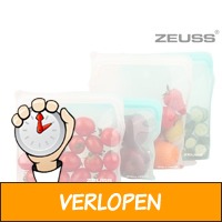 4 x Zeuss herbruikbare siliconen food bag