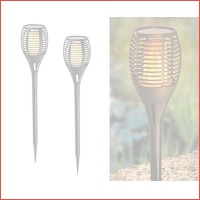 2 x Solar Light Flame tuinfakkels